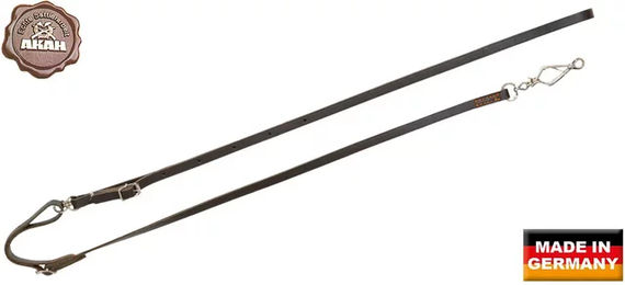 Produktbild von Hundeleine aus veganem Leder von Akah in Braun oder Schwarz 185 cm