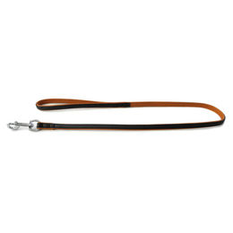 Produktbild von Hundeleine Denver aus Leder in Schwarz/Cognac mit 100 cm Länge und 18 mm Breite