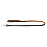 Produktbild von Hundeleine Denver aus Leder in Schwarz/Cognac mit 100 cm Länge und 18 mm Breite