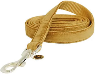Produktbild von Hundeleine Kentucky Velvet aus Velours in Gelb und Beige Größe S