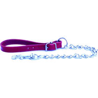 Produktbild von Hundeleine mit Ledergriff von Martin Sellier in Blau oder Rot, 60 cm
