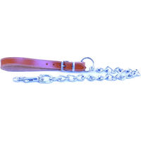 Produktbild von Hundeleine mit Ledergriff von Martin Sellier in Braun oder Orange 60 cm