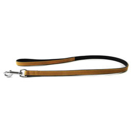 Produktbild von Hundeleine Roma aus Leder in Beige und Schwarz 100 cm x 18 mm