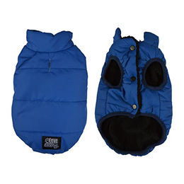 Hundemantel aus Teddyfleece als warme Winterjacke für Hunde in Blau Größe L - 1 Stk. – Bild 1 von 3