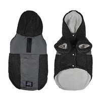 Produktbild von Hundemantel aus Teddyfleece mit Kapuze und Kragen in Grau Größe M - 1 Stk.