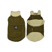 Produktbild von Hundemantel Winterjacke aus Cord und Teddyfleece in Khaki Größe M - 1 Stk.