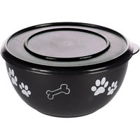 Produktbild von Hundenapf Kena mit Deckel aus Edelstahl Schwarz Silber Flamingo Größe L 1,25 L - 1,25 l