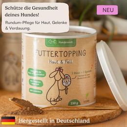 Hunderunde Futtertopping Haut & Fell Pulver für Hunde 750 g - 750 g – Bild 1 von 9