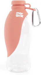 Hundewasserflasche mit Blattmotiv von Martin Sellier in Rosa aus Kunststoff – Bild 1 von 1