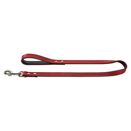Hunter Basic Führleine für Hunde aus beschichtetem Spaltleder und Kunstleder mit Handschlaufe rot 110 cm - 1,3 cm – Bild 1 von 3