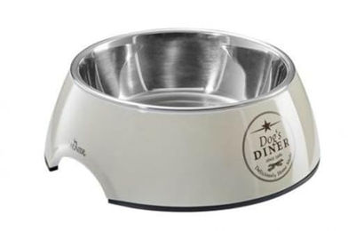Produktbild von Hunter Cambridge Melamin-Futternapf mit Edelstahleinsatz für Hunde und Katzen 160 ml creme/braun - 160 ml