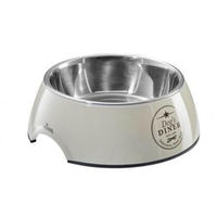 Produktbild von Hunter Cambridge Melamin-Futternapf mit Edelstahleinsatz für Hunde und Katzen 160 ml creme/braun - 160 ml