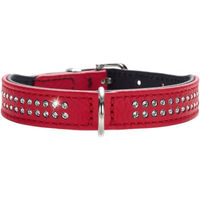 Produktbild von Hunter Diamond Petit Hundehalsband aus Leder mit Strasssteinen rot/schwarz Größe S