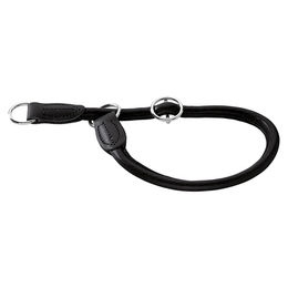 Hunter Dressurhalsband Round & Soft aus Rindnappaleder schwarz Größe L – Bild 1 von 2