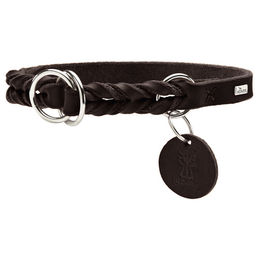 Hunter Dressurhalsband Solid Education aus Leder dunkelbraun Größe L-XL – Bild 1 von 10