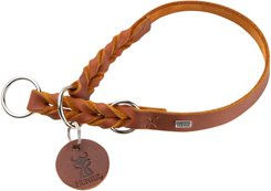 Hunter Dressurhalsband Solid Education aus Leder in Cognac Braun Größe M – Bild 1 von 7