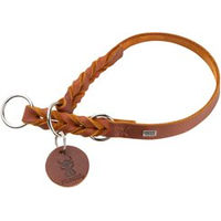 Produktbild von Hunter Dressurhalsband Solid Education aus Leder in Cognac Größe M-L