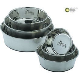 Hunter Edelstahlnapf für Hunde mit Silikonrand Größe M 550 ml - 0,55 l – Bild 1 von 6