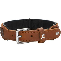 Hunter El Paso Hundehalsband aus Leder geflochten cognac/schwarz Größe M – Bild 1 von 8