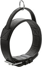 Hunter Erziehungshalsband Larvik aus Leder mit Griff Schwarz 65 cm – Bild 1 von 3