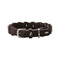 Produktbild von Hunter Erziehungshalsband Solid Education Chain aus Leder Braun M-L