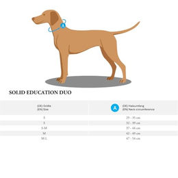 Hunter Erziehungshalsband Solid Education Duo aus Leder Cognac/Oliv Größe S-M – Bild 1 von 2