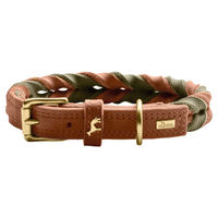 Produktbild von Hunter Erziehungshalsband Solid Education Duo Leder Cognac/Oliv 55 cm