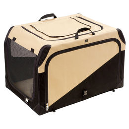 Hunter Faltbare Hundetransportbox aus Nylon Größe S Schwarz Beige TÜV-geprüft – Bild 1 von 2