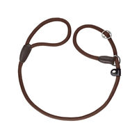 Produktbild von Hunter Freestyle Hundeleine Braun 120 cm mit integrierter Halsung und Ledertipps - 120 cm