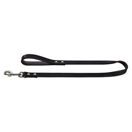 Hunter Führleine Basic für Hunde aus beschichtetem Leder in Schwarz 110 cm - 1,3 cm – Bild 1 von 3