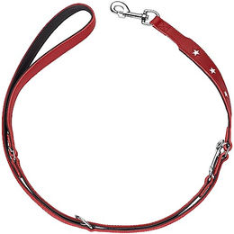 Hunter Führleine Magic Star aus Leder für Hunde rot/schwarz 200 cm - 2 m – Bild 1 von 7