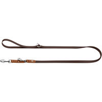 Produktbild von Hunter Führleine Wolmar für Hunde aus BioThane und Leder stufenlos verstellbar Schokobraun/Cognac 16/300