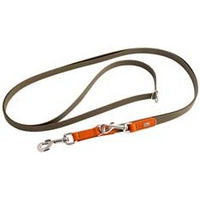 Produktbild von Hunter Führleine Wolmar für Hunde stufenlos verstellbar BioThane und Leder Khaki Orange 300 cm