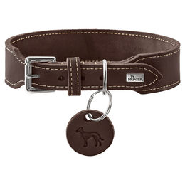 Hunter Halsband Aalborg aus Softleder Dunkelbraun Größe 55 extra breit – Bild 1 von 4