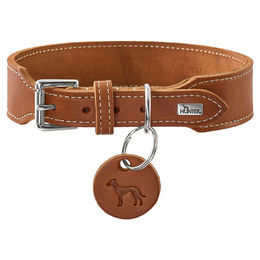 Hunter Halsband Aalborg extra-breit aus Softleder Cognac Größe M 55 cm – Bild 1 von 4