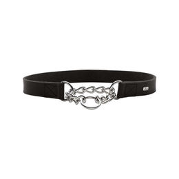 Hunter Halsband Aalborg mit Kette aus Leder Schwarz Größe M 45 cm – Bild 1 von 7