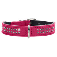 Produktbild von Hunter Halsband Diamond Petit für kleine Hunde aus Leder in Rosa/Schwarz Größe XS 30 cm - 1 Stk.