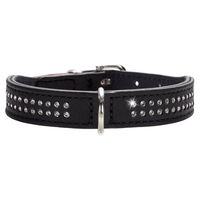 Produktbild von Hunter Halsband Diamond Petit für kleine Hunde aus Leder mit Strasssteinen Schwarz Größe XS 30 cm