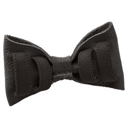 Hunter Halsband-Fliege Paris schwarz aus Leder für Hunde 9x6 cm – Bild 1 von 3