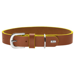 Produktbild von Hunter Halsband Garda Leder cognac/gelb Größe M-L 60 cm Breite 3,0 cm