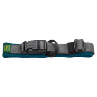 Produktbild von Hunter Halsband Maldon aus Nylon in Petrol/Grau Größe S mit atmungsaktivem Mesh und integriertem Adresslabel