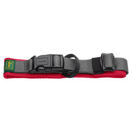 Hunter Halsband Maldon aus Nylon in Rot/Grau Größe M mit integriertem Adresslabel und Zugentlastung – Bild 1 von 3
