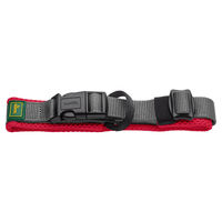 Produktbild von Hunter Halsband Maldon aus Nylon in Rot/Grau Größe M mit integriertem Adresslabel und Zugentlastung