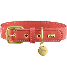 Hunter Halsband Malibu Koralle aus Kunstleder Größe M 55 cm Breite 3,1 cm – Bild 1 von 2