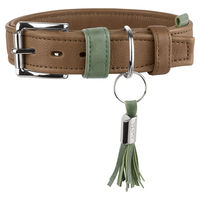 Produktbild von Hunter Halsband Portofino aus Leder taupe/türkis Größe S