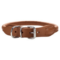 Produktbild von Hunter Halsband Round & Soft aus Elchleder in Cognac Braun - 50 cm