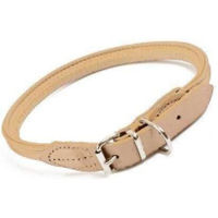 Produktbild von Hunter Halsband Round & Soft Petit aus Leder in Natur Braun für kleine Hunde 30-37 cm