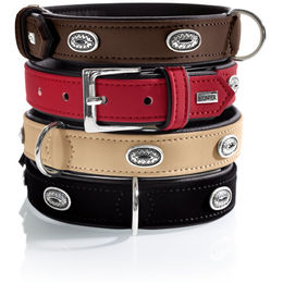 Hunter Halsband Softie Stone aus Kunstleder Rot/Schwarz Größe L - 60 cm – Bild 1 von 4