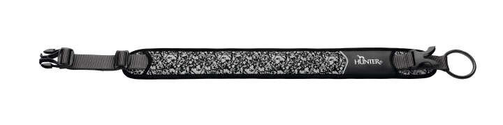 Hunter Hunde Halsband Divo Reflect wasserabweisend Nylon Schwarz Grau XL 55-65 cm – Bild 1 von 3