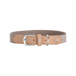 Produktbild von Hunter Hunde Halsband Trino aus Leder Grau/Natur Größe S